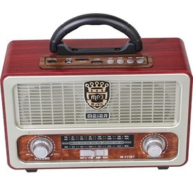 Resim Meirer M 111 Bt Usb Sd Nostaljik Görünümlü Bluetoothlu Fm Am Sw Radyo 