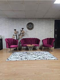 Resim Zafir Papatya Çay Seti Koltuk Takımı Gold Sivriltme Ayak, Balkon, Salon, Ofis, Cafe Koltuk Takımı Bordo 