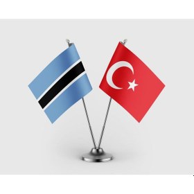 Resim Botsvana Ve Türkiye Bayrağı İkili Saten Masa Bayrağı Takımı Diğer 