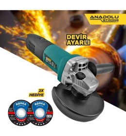 Resim ANS1006 Devir Ayarlı Spral Taşlama 1100 Watt 125 mm Disk Çapı 2 Adet Disk Hediye 