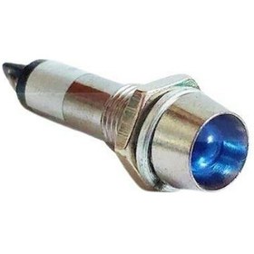 Resim 8mm 12v Metal Sinyal Lambası - Mavi 