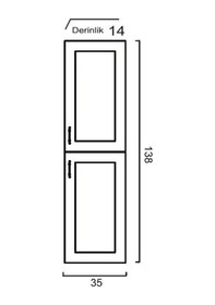 Resim Denko Beyoğlu 35 Cm Mdf Gri Banyo Boy Dolabı Gri 