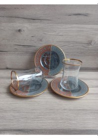 Resim Konyax Honey 6 Kişilik 12 Parça Çay Seti Renkli 