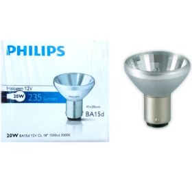 Resim Philips 20W 12V 3000K BA15D Halojen Çanak Ampul 