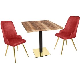 Resim Beymobilya Karanfil Gold Werzalit Kare - Çırağan Gold 2Li Masa Takımı (80X80 (520892166) 
