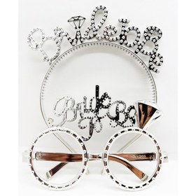 Resim Bride To Be Yazılı Taç ve Bride To Be Yazılı Gözlük Seti Gümüş Renk 