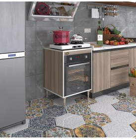 Resim Kenzlife Ankastre Modülü Kabini Pança Tantra Crd 89-81 60 56 Fırın Ocak Dolabı Ayarlı Ayaklı Üstü Kapalı 