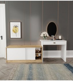 Resim Julia Makyaj Masası , 2 Kapaklı Tv Ünitesi 