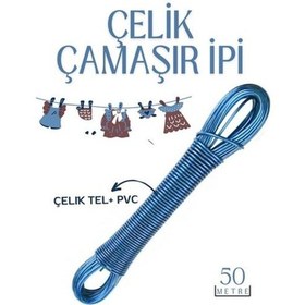 Resim Hsnet 50 Mt Çelik Çamaşır İpi - Net9324-9099 Renkli 