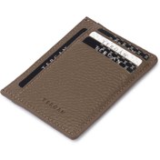 Resim Bej Deri Unisex Kredi Kartlık - S1KK00001676-B73 