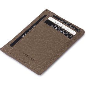 Resim Bej Deri Unisex Kredi Kartlık - S1KK00001676-B73 