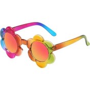 Resim Moonbıffy Çocuk Güneş Gözlüğü - Yuvarlak Çerçeveli, Gökkuşağı Renkli, Açık Hava Aktiviteleri İçin Chınayellow51gri Gri 