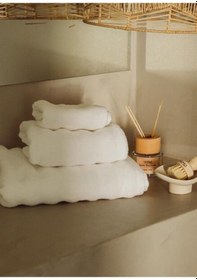 Resim Fine Cotton Beyaz Yüz Havlusu 90x50 Cm Beyaz 