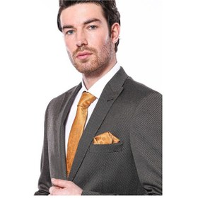Resim Wessi Kendinden Desenli Slim Fit Kahverengi Erkek Ceket 001 