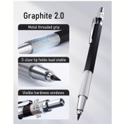 Resim Black Metal Art 2.0 Mekanik Kalem - Yazı ve Çizim için 2mm Grafit Uçlu, Metal Çizim Kalemi 