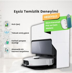 Resim Roborock Premium Ultra Flexiarm Desing Side Brush Çöp Istasyonlu Akıllı Robot Süpürge 