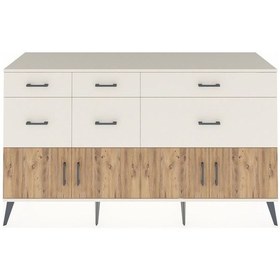 Resim Kronos Konsol Tek Raflı 6 Çekmeceli 4 Kapaklı 176x59x99 Aytaşı-ça Aytaşı-çam/aytaşı 