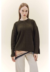 Resim Defacto Loose Fit Bisiklet Yaka Triko Kazak Tunik F4547ax25wnkh117 Haki-kh117 