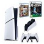 Resim Sony Playstation 5 Slim CD Edition - 2. Dualsense Ps5 Kol - Şarj İstasyonu - Fifa FC 24 + GTA 5 Oyun Konsolu (İthalatçı Garantili) 