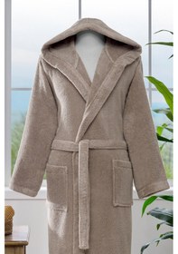 Resim Özdilek Woven Kapüşonlu Bornoz Bej 