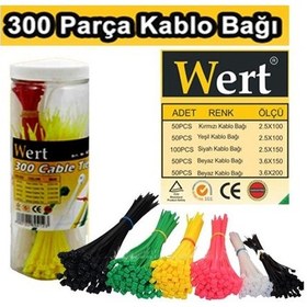 Resim Wert 2430 Kablo Bağı Seti 300 Parça Cırt Kelepçe 