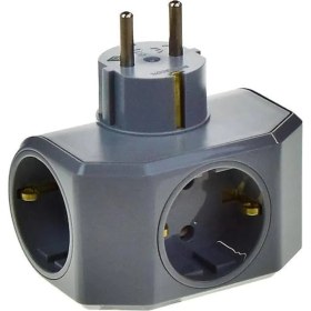 Resim Mena Rise Gri Üçlü Topraklı Priz 