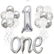 Resim Gümüş 1 Yaş Doğum Günü Seti 
