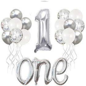 Resim Gümüş 1 Yaş Doğum Günü Seti 