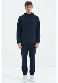 Resim Tommy Life Hektor Lacivert Kapüşonlu Polar Erkek Eşofman Takım - 85227 Lacivert 
