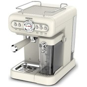 Resim Karaca Vintage Craft Süt Hazneli Espresso, Latte Ve Capuccino Makinesi Cream 