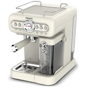 Resim Karaca Vintage Craft Süt Hazneli Espresso, Latte Ve Capuccino Makinesi Cream 