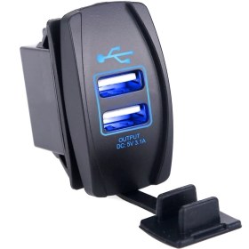 Resim Concord Ch-22 Çift USB Girişli 2X3.1A Mavi Işıklı Şarj 12-24V USB Araç Şarj 