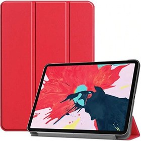 Resim Kny Apple Ipad Pro 11 2020 Için Standlı Kapaklı Arkası Şeffaf Sert Smart Case Kırmızı 
