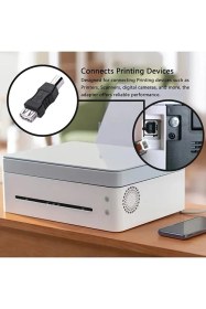 Resim Usb-b Printer Erkek To Usb-a Dişi Adaptör Usb Yazıcı Çevirici Adaptör Kare Uç Usb Printer Aparat Black 
