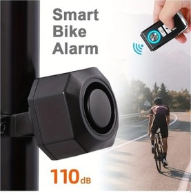 Resim Siyah Araç Sınıfı Bisiklet Alarmı 110db Yüksek Sesli Hırsızlık Önleme Sistemi Ip65 Su Geçirmez 