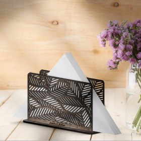Resim BK Kişiye Özel Yaprak Tasarımlı Ahşap Peçetelik - 3 