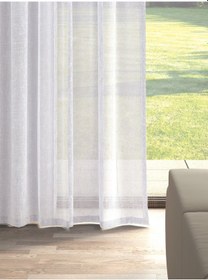 Resim Optik Beyaz Renk Keten Görünümlü Düz Tül Perde Ütü Istemez Optik Beyaz 