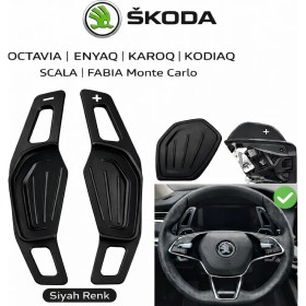 Resim Skoda F1 Direksiyon Kulakçığı | Octavia Enyaq Karoq Kodiaq Scala Fabia Monte Carlo Siyah 