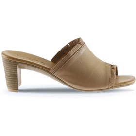 Resim BUENO Shoes Bej Deri Kadın Topuklu Terlik 01wn4002 