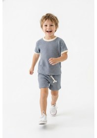 Resim Miababy Desenli Şort Tişört 2li Takım İndigo 