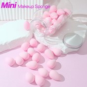 Resim 40 Adet Mini Makyaj Süngerleri Depolama Tankı ile, Sıvı, Krem & Toz Fondöten için Çok Renkli Beauty Blender'lar, Lateks İçermeyen Nemli & Kuru Kullanım Kozmetik Kremi Tüm Cilt Tipleri için, Makyaj Ürünleri 