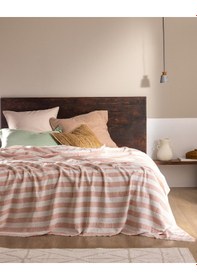 Resim Madame Coco Aviral Çift Kişilik Pamuklu Yatak Örtüsü - Pudra 8684427228654 Pudra 