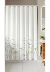 Resim Tropik Home-daisy Papatya-çift Kanatlı Banyo Duş Perdesi 110x200 Yeşil 