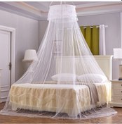 Resim Ev Dairesel Asma Tavan Cibinlik Prenses Çadırları Beyaz 