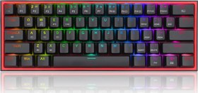 Resim Redragon K616 Fizz Pro% 60 3 Modlu Kablolu, 2.4Ghz Kablosuz, Bluetooth Mekanik Oyun Klavyesi, 61 Tuş 