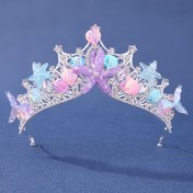 Resim 1 adet Tatil Deniz Temalı Taç, El Yapımı Denizyıldızı ve Denizkızı Kuyruğu ile, Parti ve Tatil Kostümleri için Mükemmel. 