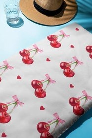 Resim Dijital Baskı Plaj Deniz Havlusu Kiraz Desenli Peştamal HVL0019 