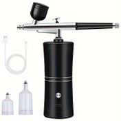Resim Mini Hava Kompresörlü Nano Sis Püskürtücü Seti - Tırnak Sanatı ve Dövme için Airbrush Boya Tabancası 