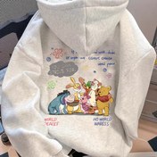Resim Disney Amerikan Sokak Stili Winnie the Pooh Yazılı Baskı 2025 Tasarım Uzun Kollu Kapüşonlu Polar Sweatshirt, Erkek ve Kadınlar İçin Oversize Çift Hoodie Sonbahar/Kış Yüksek Sokak Modası 