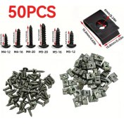 Resim Tongdashop 50 Adet M5-20 Kendinden Tapanlı U Tipi Metal Kelepçe Vida Oto Çamurluk Bağlantı 